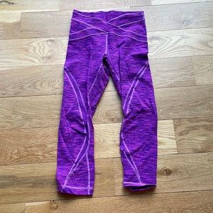 Lululemon, pink and purple crop leggings